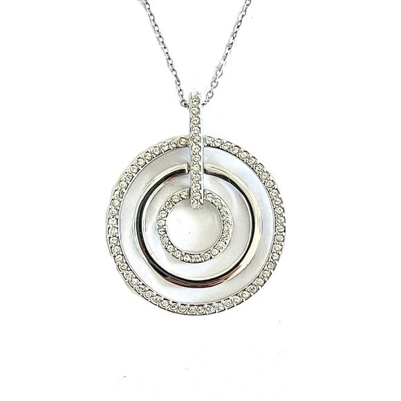 Swarovski Jewelry - New Swarovski Silver Triple Circle Crystal Pendant Necklace
